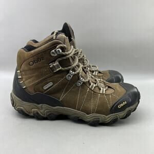 Oboz Bridger Mid B-dry Boots Women Size 9 Brown Suede Ankle Hiking Winter Shoes